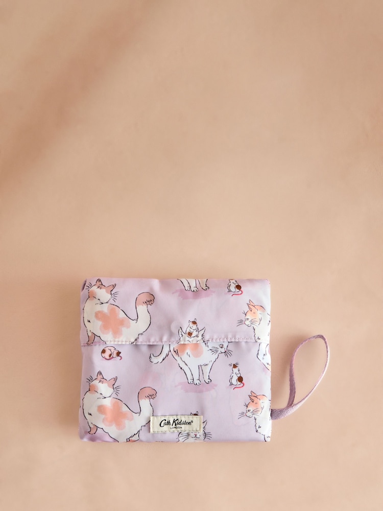 Cath Kidston Purple Cats & Mouse Large Foldaway Tote Bag - Image 6 of 6