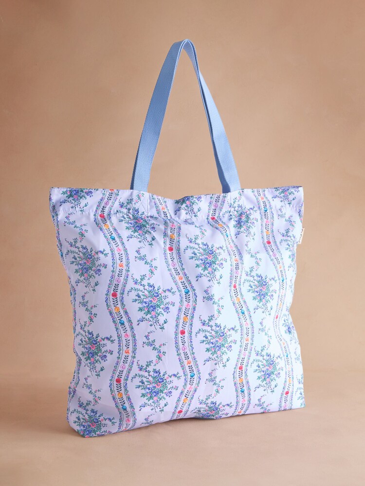 Cath Kidston Blue Archive Marble Large Foldaway Tote Bag - Image 1 of 4