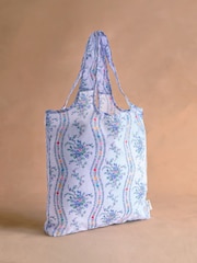 Cath Kidston Blue Archive Marble Foldaway Shopper Bag - Image 1 of 4