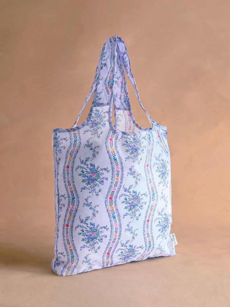 Cath Kidston Blue Archive Marble Foldaway Shopper Bag - Image 1 of 4