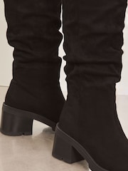 Lipsy Block Heel Ruched Knee Alto Boots - Imagen 3 de 4