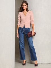 Lipsy Pink Knitted Wool Blend Cardigan - Image 2 of 4