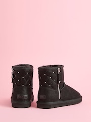 Noir - Bottes Lipsy à panneaux matelassés zippés sur le côté - Image 3 of 4