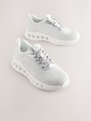 Grey Elastic Lace-Up School Trainers - Image 1 of 5