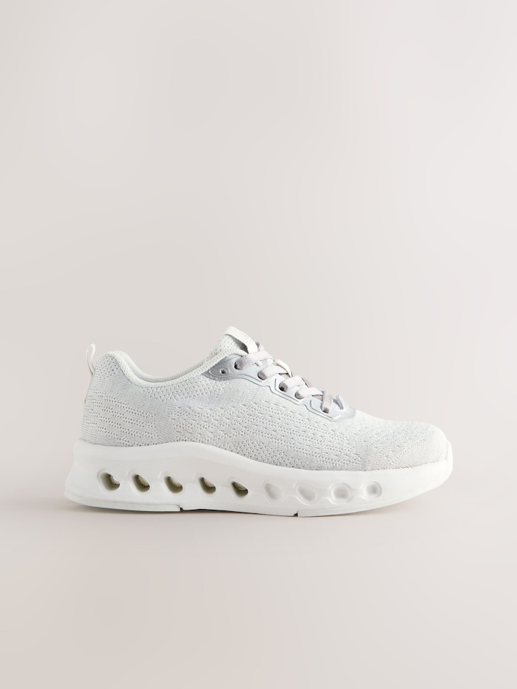 Grey Elastic Lace-Up School Trainers - Image 2 of 5
