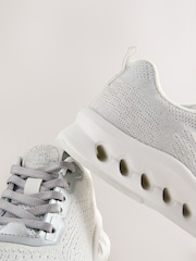 Grey Elastic Lace-Up School Trainers - Image 3 of 5