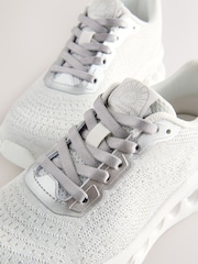Grey Elastic Lace-Up School Trainers - Image 4 of 5