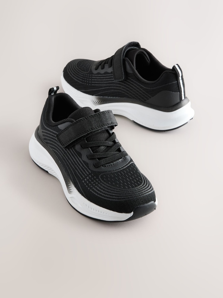 Negro - Elastic Lace-Up School Trainers - Imagen 1 de 6