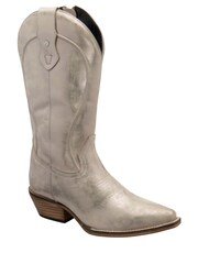 Ravel Silver Metallic Leather Cowboy Boots - Image 1 of 4