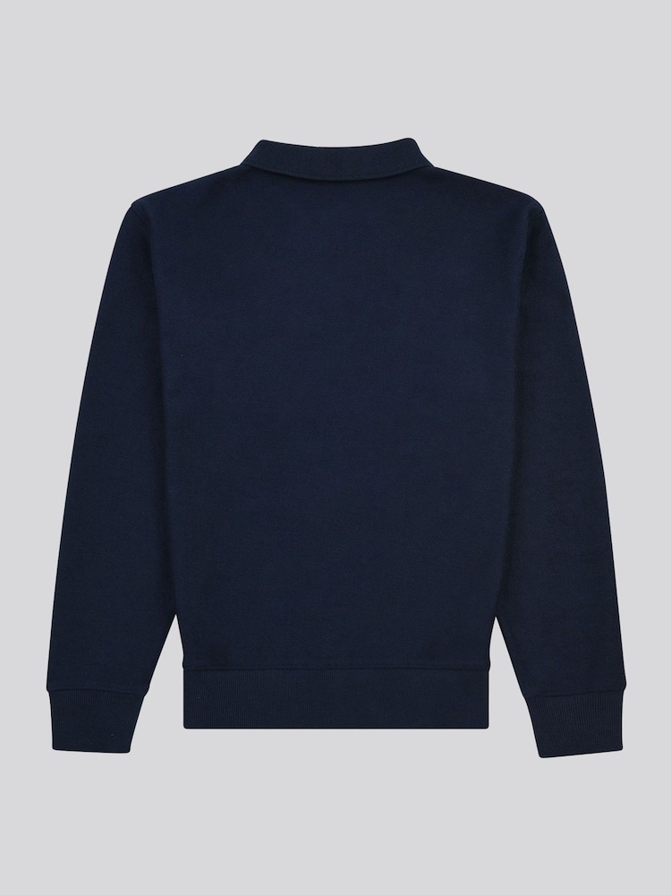 Lee Blue Boys Zip Collar 100% Cotton Sweatshirt - Image 7 of 8