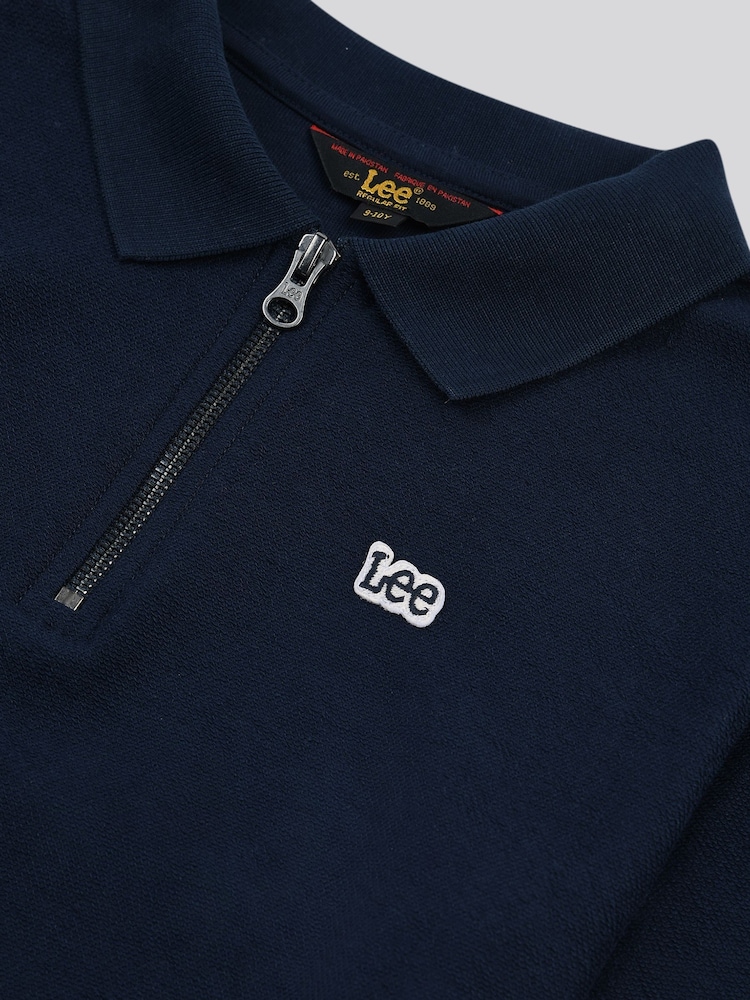 Lee Blue Boys Zip Collar 100% Cotton Sweatshirt - Image 8 of 8