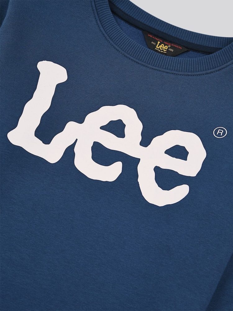 Lee Blue Lee Blue Wobbly Lee Graphic BB Crew Neck Sweatshirt - Image 3 of 3