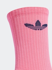 adidas Originals Blue Trefoil Crew Socks 6 Pack - Image 3 of 4