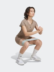 adidas Brown Aeroready Train Essentials Minimal Branding V-Neck T-Shirt - Image 3 of 6