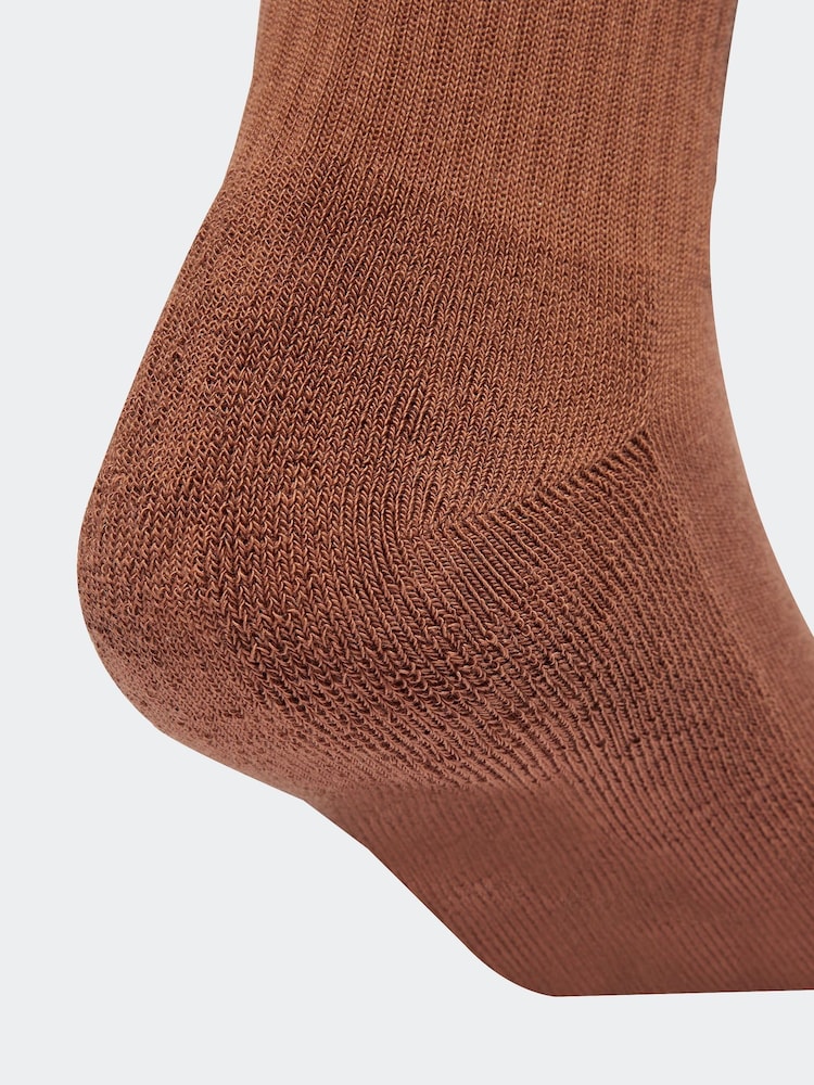 adidas Originals Brown Light Trefoil Crew Socks 6 Pack - Image 4 of 4