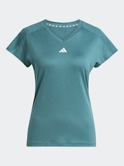 adidas Green Aeroready Train Essentials Minimal Branding V-Neck T-Shirt - Image 6 of 6