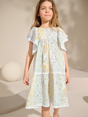 Yellow Printed Ruffle Summer Dress (3-16yrs) - Image 2 of 8