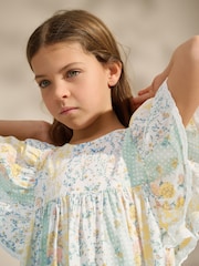 Yellow Printed Ruffle Summer Dress (3-16yrs) - Image 4 of 8