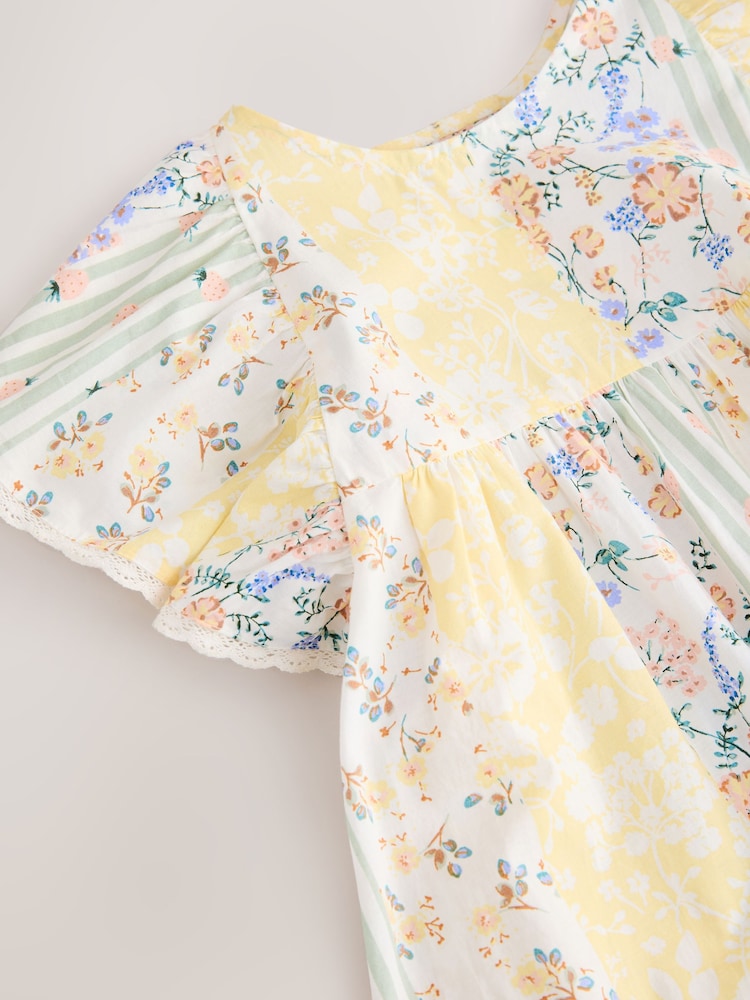 Yellow Printed Ruffle Summer Dress (3-16yrs) - Image 8 of 8