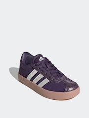 adidas Purple VL Court 3.0 Lace Kids Trainers - Image 2 of 9