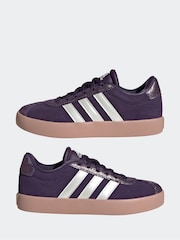 adidas Purple VL Court 3.0 Lace Kids Trainers - Image 3 of 9