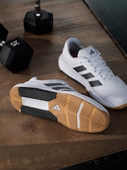 adidas White Dropset Base Trainers - Image 8 of 16