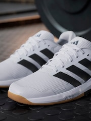 adidas White Dropset Base Trainers - Image 9 of 16