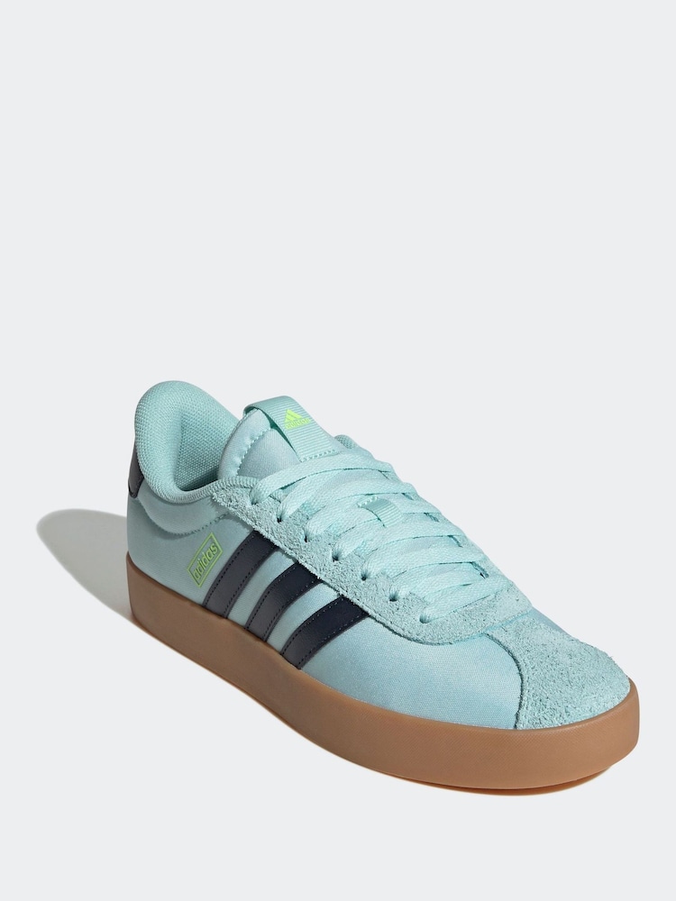 adidas gazelle silver green womens adidas Women's Grand Court Lo Shoes, Crystal White/Cyber Metallic/Gum / 5.5