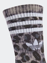 adidas Originals Grey Leopard Print Crew Socks 2 Pack - Image 3 of 4