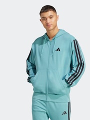 adidas Green Light Essentials 3-Stripes French Terry Full Zip Hoodie - Image 1 of 6