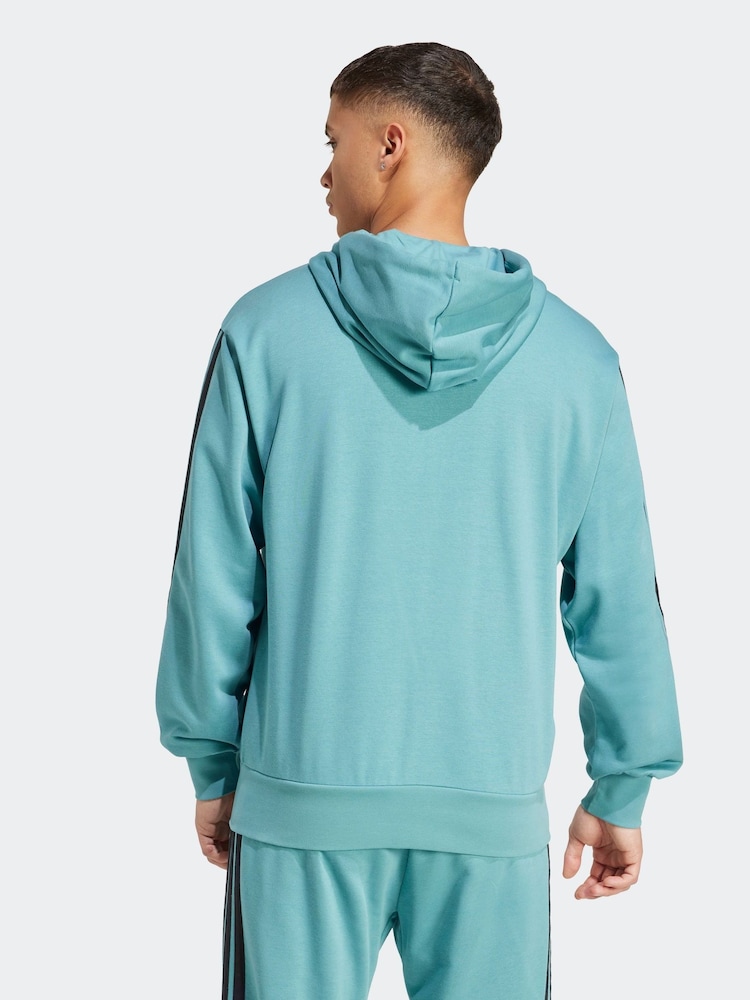 adidas Green Light Essentials 3-Stripes French Terry Full Zip Hoodie - Image 2 of 6