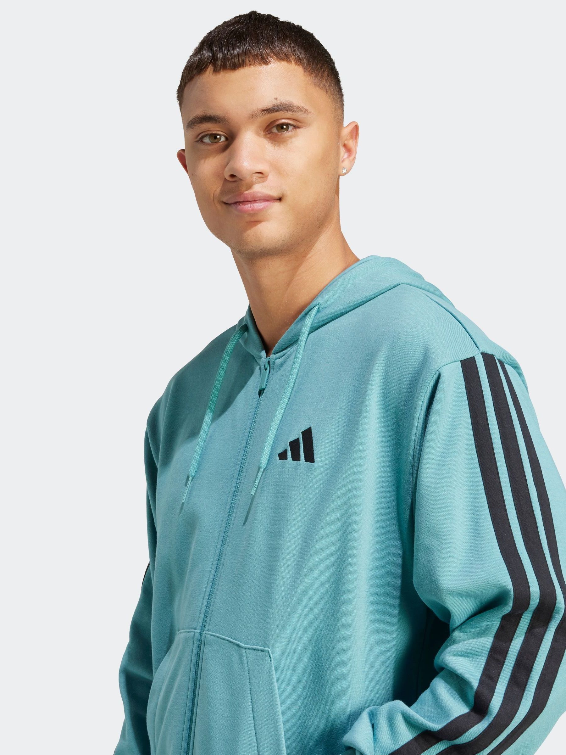 Buy adidas Green Light Essentials 3-Stripes French Terry Full Zip