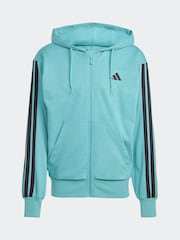 adidas Green Light Essentials 3-Stripes French Terry Full Zip Hoodie - Image 6 of 6