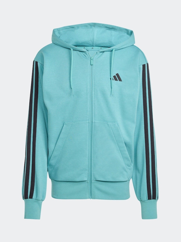 adidas Green Light Essentials 3-Stripes French Terry Full Zip Hoodie - Image 6 of 6