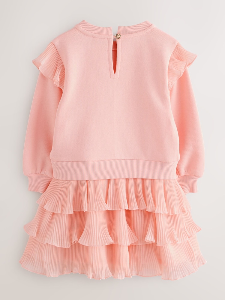 Baker by Ted Baker Pink Frill Skirted Mockable Dress - Image 2 of 10