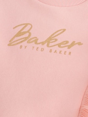 Baker by Ted Baker Pink Frill Skirted Mockable Dress - Image 4 of 10