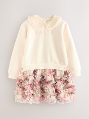Baker by Ted Baker Stone Ruffle Mesh Mockable Sweat Dress - Image 8 of 13