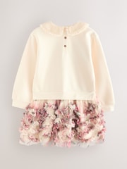 Baker by Ted Baker Stone Ruffle Mesh Mockable Sweat Dress - Image 9 of 13