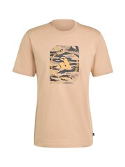 adidas Brown Camo Shape Graphic T-Shirt - Image 6 of 6