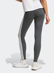 adidas Grey Essentials 3-Stripes Cotton Leggings - Image 2 of 5