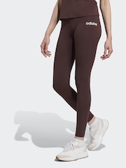 adidas Brown Essentials Linear Cotton Leggings - Image 1 of 6