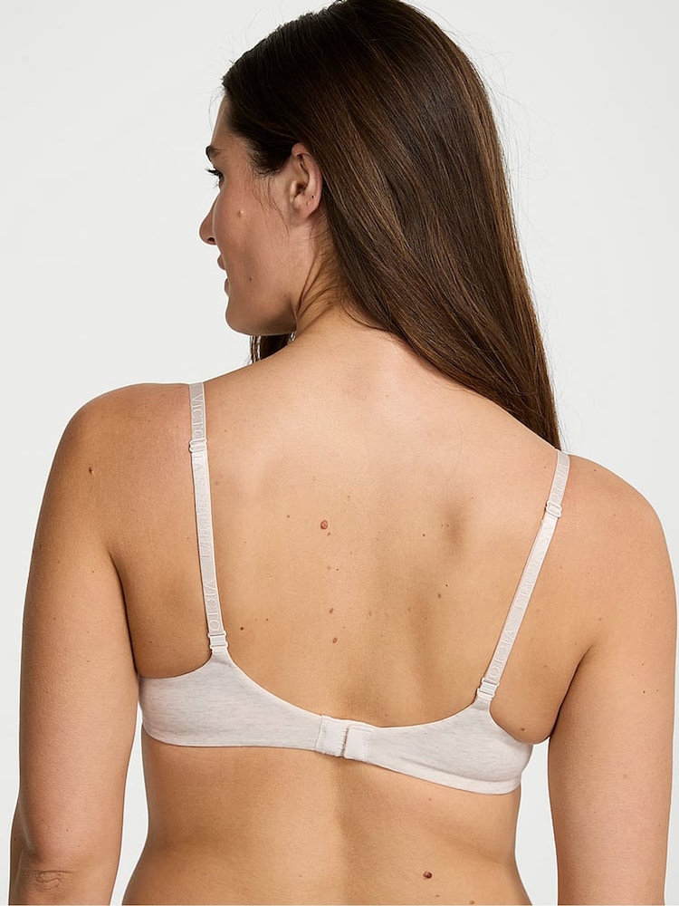 Victoria's Secret Nude Heather Non Wired Lightly Lined Cotton Logo Bra - Image 2 of 3