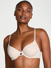 Victoria's Secret Nude Heather Lightly Lined Demi Cotton Logo Bra - Image 1 of 3