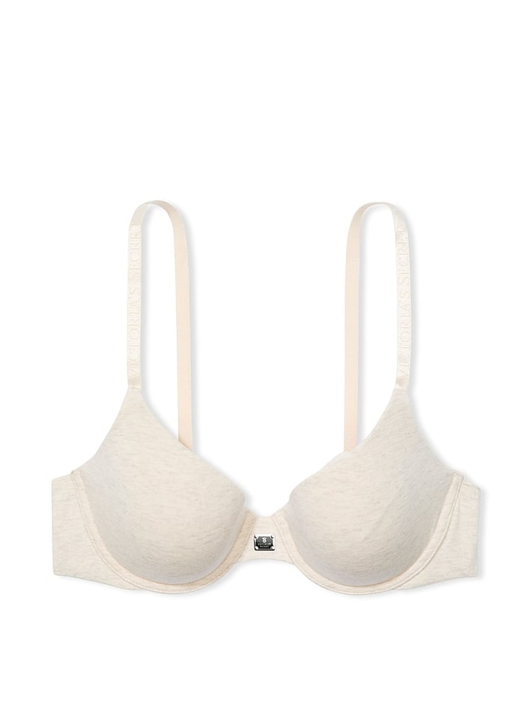 Victoria's Secret Nude Heather Lightly Lined Demi Cotton Logo Bra - Image 3 of 3
