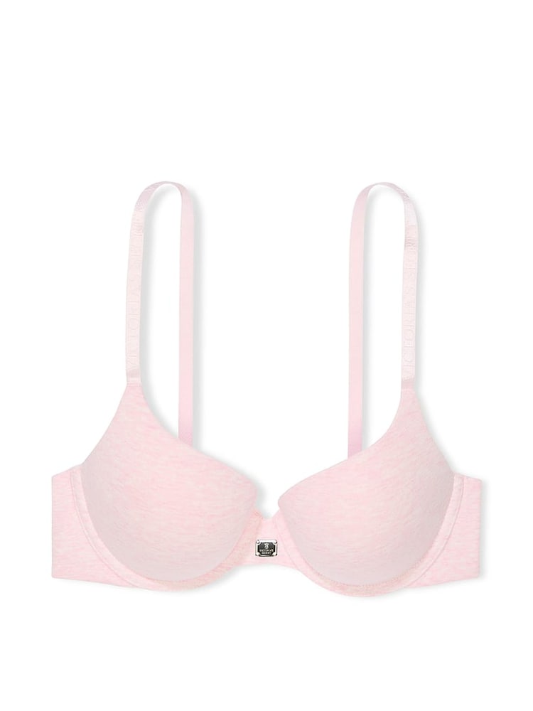 Victoria's Secret Pink Petal Heather Full Cup Push Up Cotton Logo Bra - Image 3 of 3