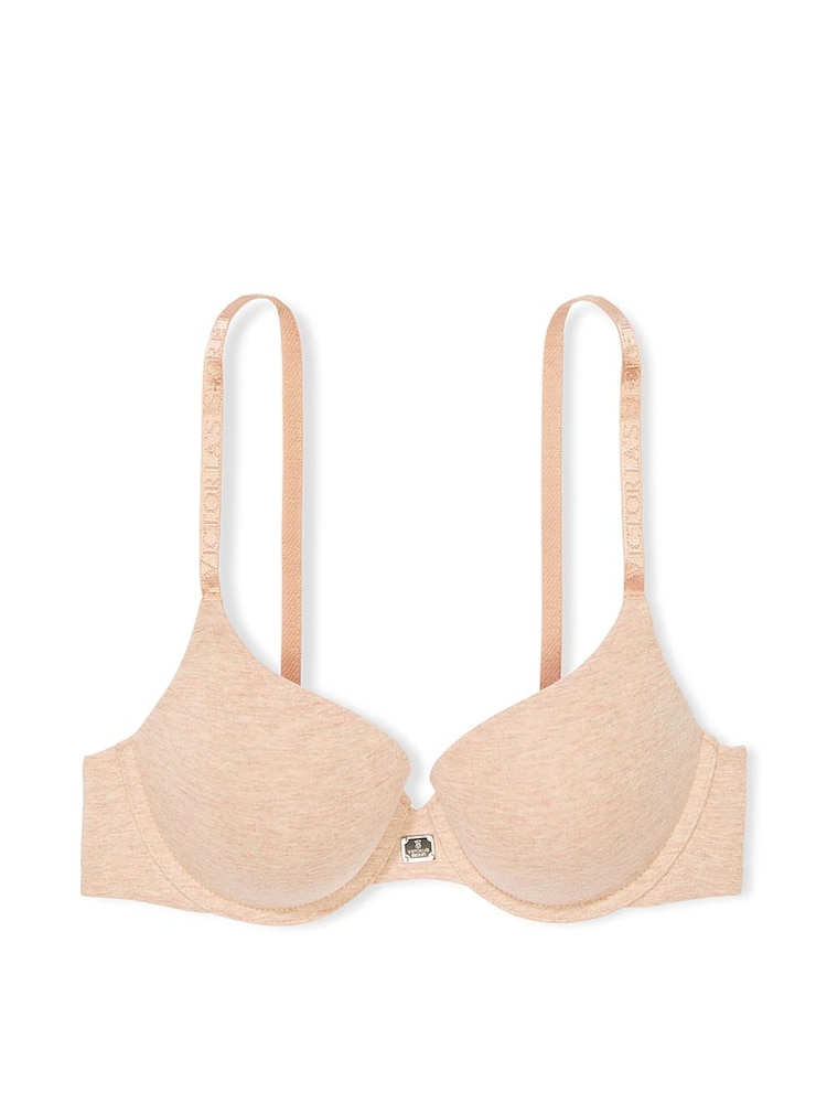 Victoria's Secret Blush Pink Heather Full Cup Push Up Cotton Logo Bra - Image 3 of 3