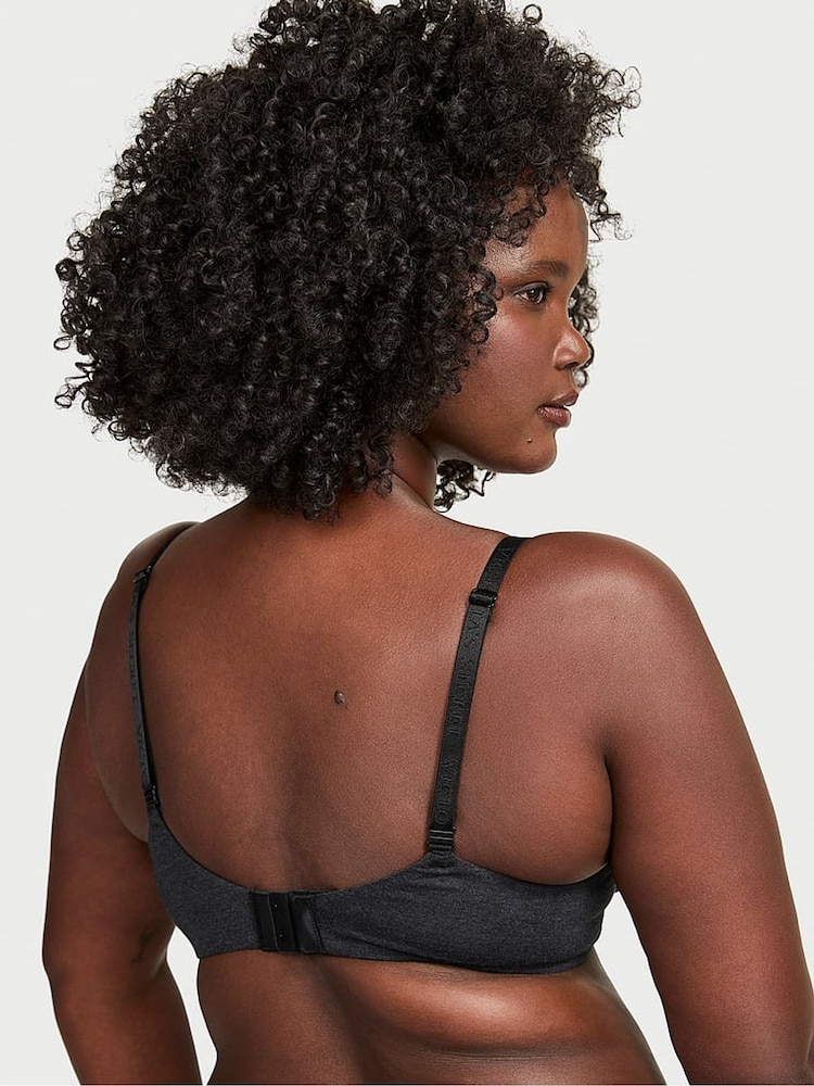 Victoria's Secret Black Heather Full Cup Cotton Logo Bra - Image 2 of 3