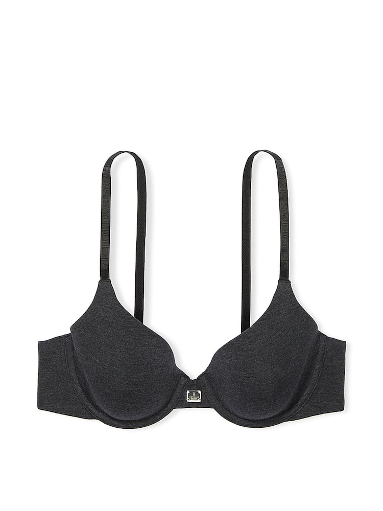 Victoria's Secret Black Heather Full Cup Cotton Logo Bra - Image 3 of 3
