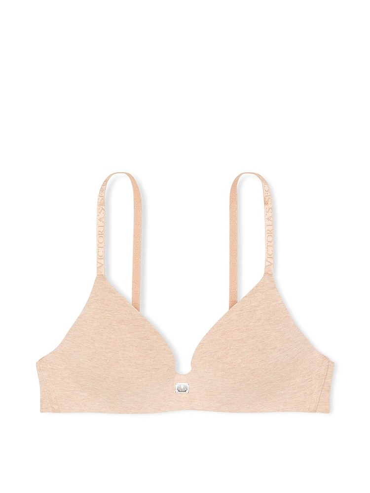 Victoria's Secret Blush Pink Heather Non Wired Lightly Lined Cotton Logo Bra - Image 3 of 3
