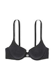 Victoria's Secret Black Heather Full Cup Push Up Cotton Logo Bra - Image 3 of 3